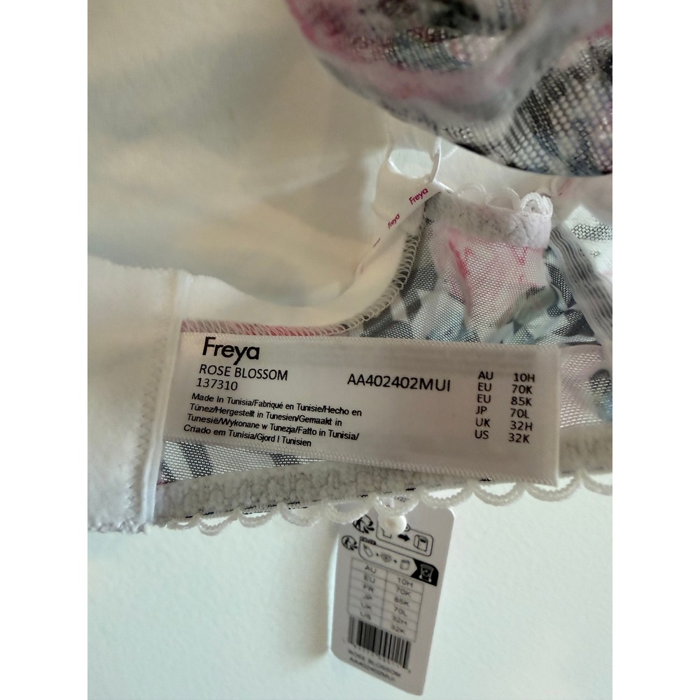NWT Freya Rose Blossom Plunge Balcony Bra Floral Houndstooth Mesh 32K - Picture 5 of 5